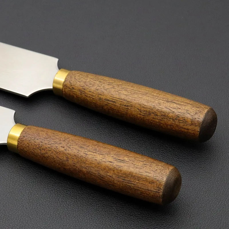 Flat mouth oblique mouth round mouth sandalwood leather leather cutting DIY cutting trimming leather carving thinning knife