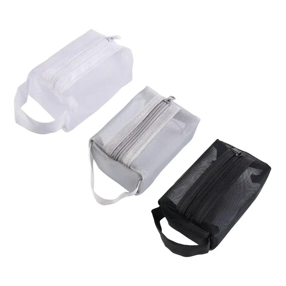 Transparent Mesh Storage Bag ID Credit Card Holder Nylon Small Coin Purse Zipper Pouch Small Wallet Transparent Cosmetic Bag