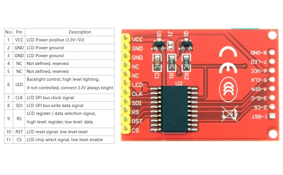 1/2/5/10 Stück 1,44 Zoll SPI TFT LCD-Anzeigemodul 128x128 Pixel Bildschirm für Arduino UNO Mega-2560 5V/3,3V 11-Pin DIY-Elektronik – Detail 3