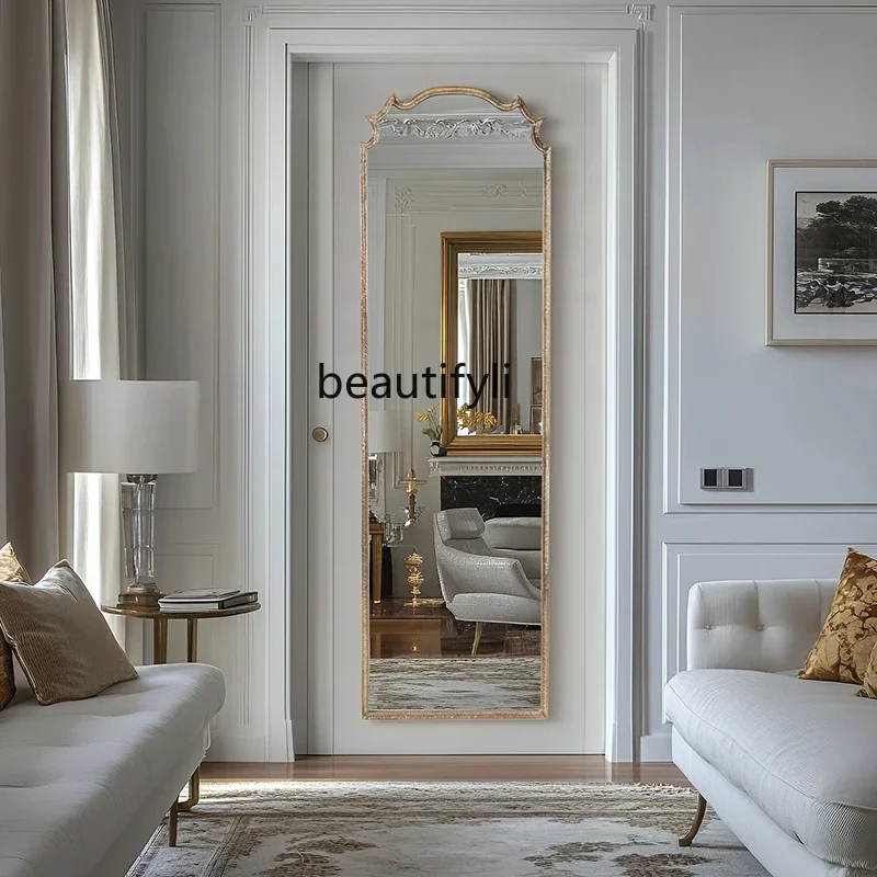 

B06 French full-length mirror, living room decorative mirror, European-style entrance floor-to-ceiling vertical mirror
