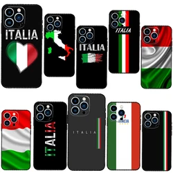 Italy Flag Phone Case For iPhone 13 12 11 14 15 16 Pro Max Mini XS X XR Plus Soft Cover Case