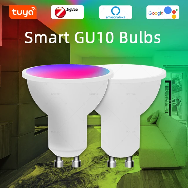 Żarówki LED GU10 Zigbee Wifi inteligentna żarówka LED RGB CW WW możliwość przyciemniania reflektor współpracuje z Alexa Google Yandex Smartthings