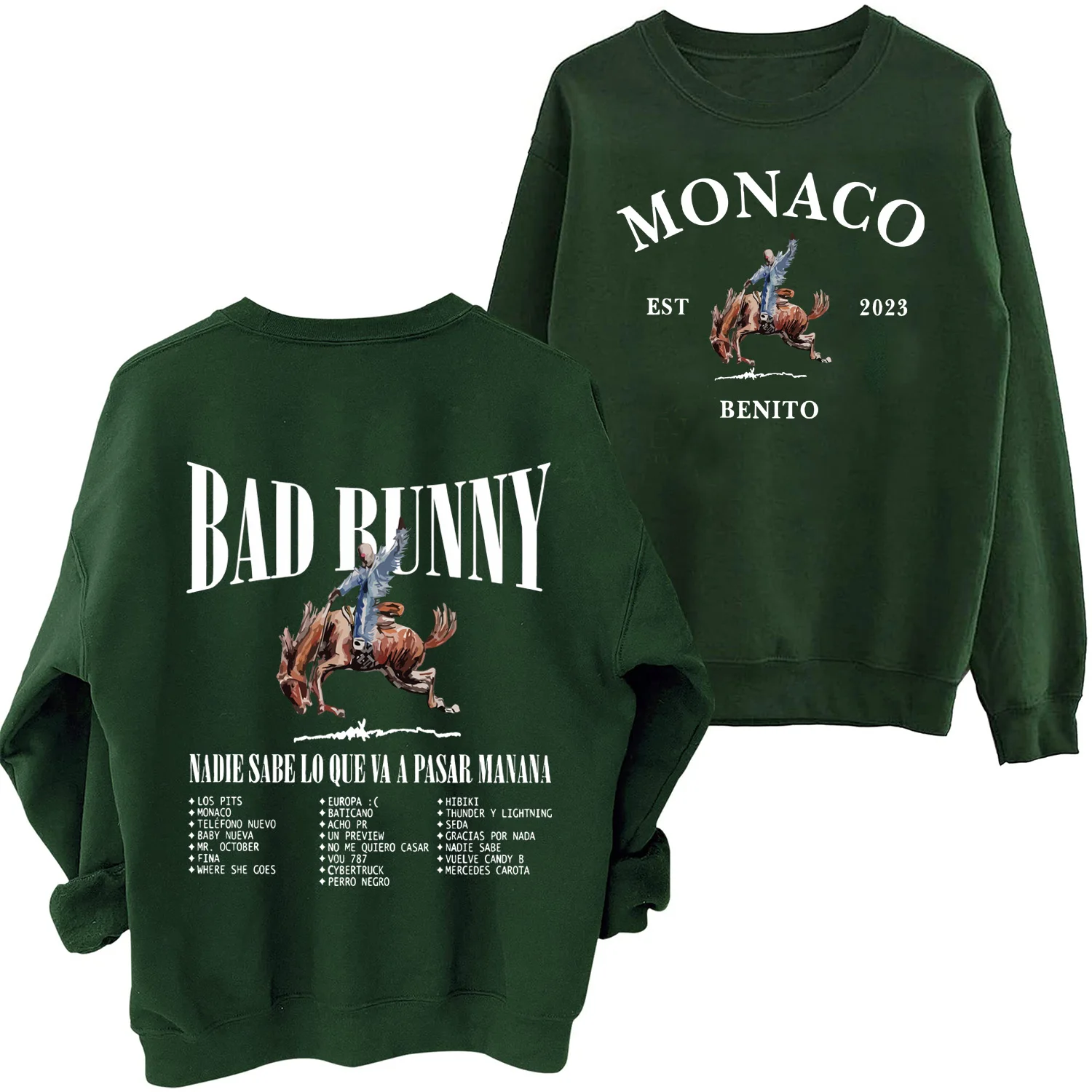 Bad Bunny Nadie Sabe Lo Que Va A Pasar Manana Sweatshirt Harajuku Long Sleeve Oversized Hoodie Fans Gift