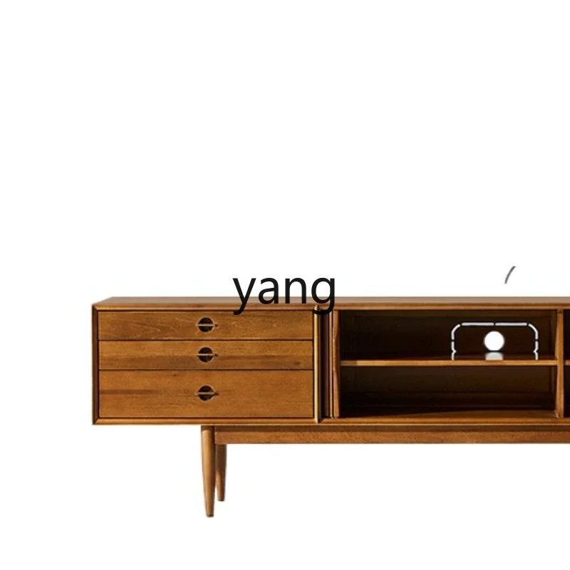 

YJQ TV cabinet solid wood retro small apartment modern simple TV cabinet antique style