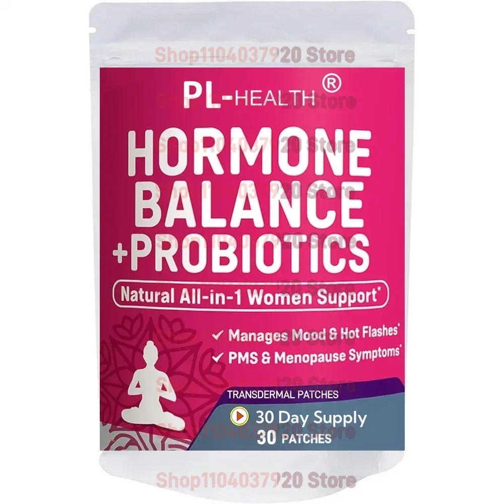 30 Patches Hormone Balance Probiotics for Women Transdermal Patches Menopause Relief, Weight Management