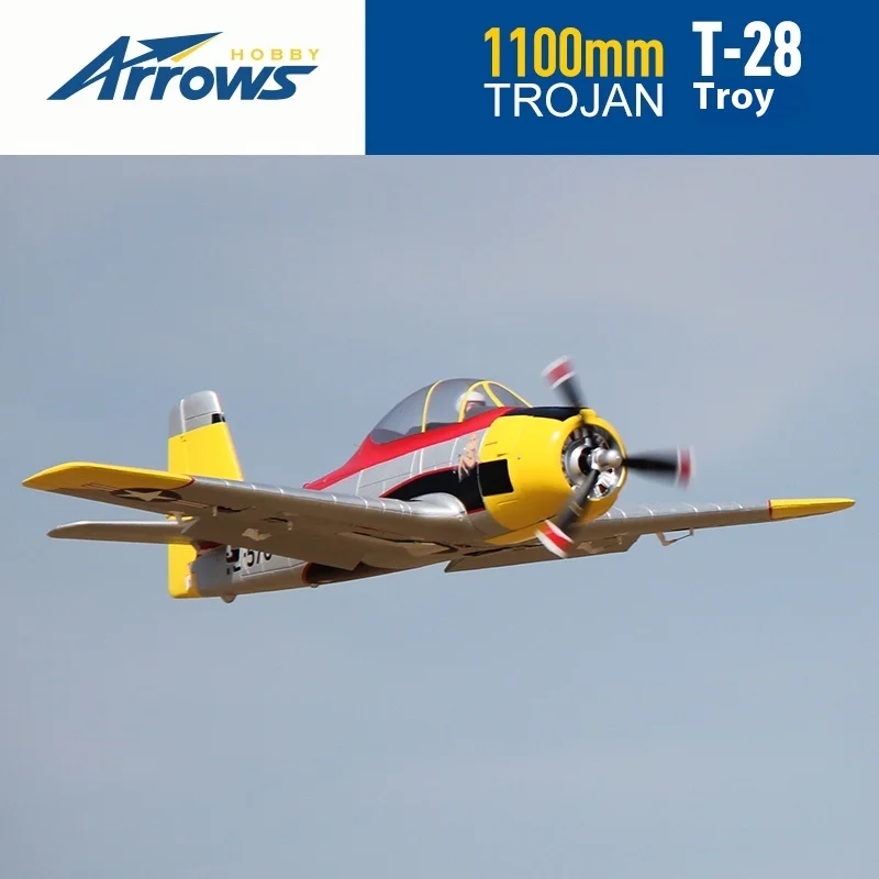 Niebieski Arrow 1.1-Meter T-28 Model Samolotu Myśliwskiego Sterowany Zdalnie Model Samolotu z Stałym Skrzydłem Jednowirnikowy Elektryczny Model z Funkcją Zdjęć Realistyczny Model Samolotu Prezent