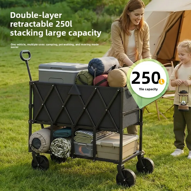 

SUV Car Travel Car Storage, 250 Liters Capacity, 300kg Load Capacity, Foldable Luggage Cart, Campervan