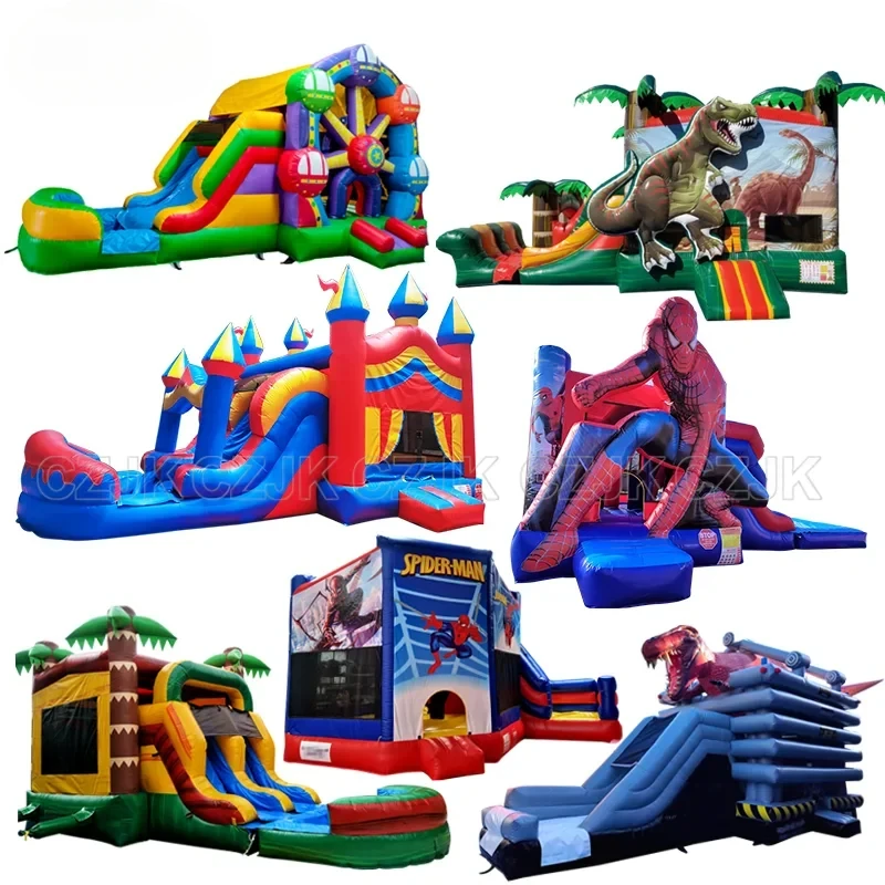 Commercial Outdoor Big Jump Jumper Inflatable Water Slide Combo Adult Bouncer Bouncy Castle Bounce House Jump With Blower Kids