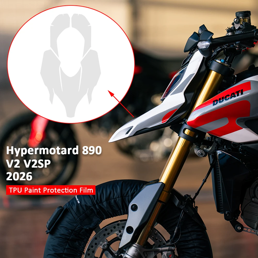Motorcycle Real Material PPF Anti-scratch Film For DUCATI HYPERMOTARD 890 V2 V2SP 2026 TPU Paint Protection Film