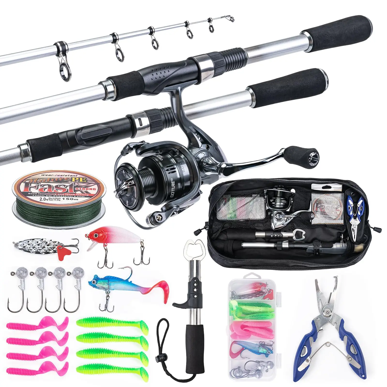 

JiXiangMa official-website Fishing Kit spinning carbon Telescopic Fishing Rod and Reel Combo fishing rod set