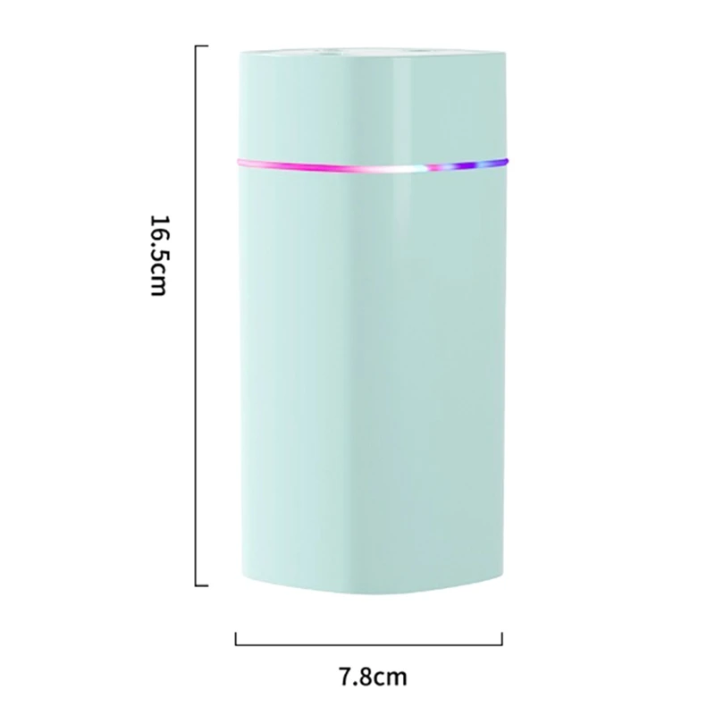 Colorful Night Light Small Humidifier Double Spray Air Atomizer USB Silent Home Humidifier Car Purifying Air Spray Green Durable