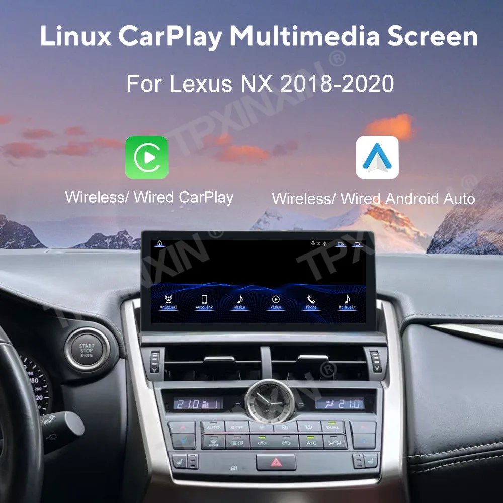 Wireless Carplay Android Auto Navigation For LEXUS NX NX200 NX300 2018 2019 2020 Car Radio Multimedia Player Head Unit Linux OS