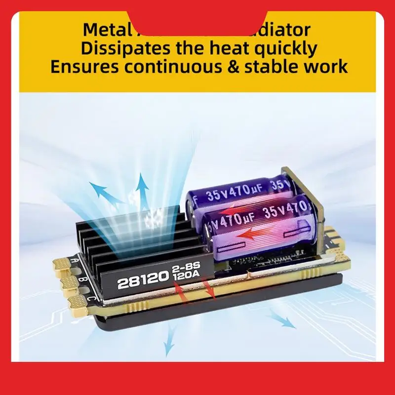 

SEQURE 28120 Бесщеточный электрический регулятор скорости черный для моделей радиоуправляемых автомобилей Гоночный дрон 2-8S 120A (AM32) Прошивка