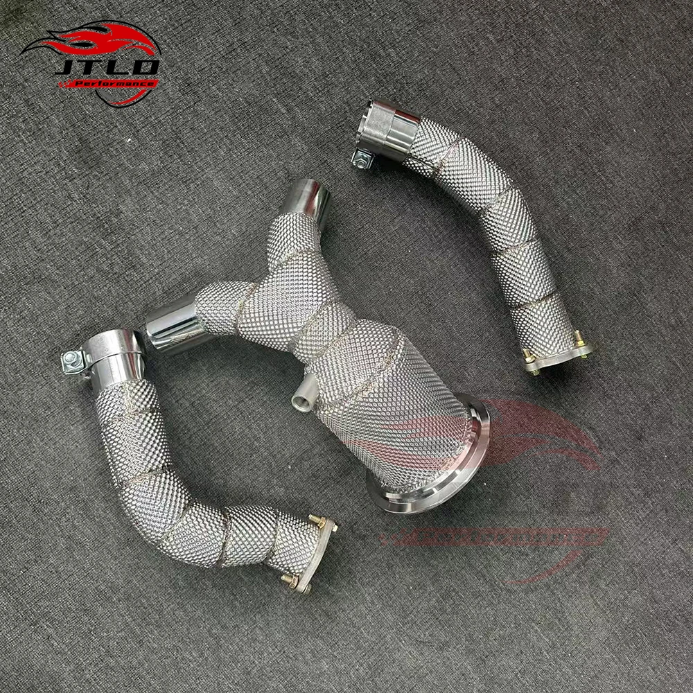 High Performance Exhaust System Parts: Front Pipe & Downpipe For Audi A6 A7 C8 3.0T With Advanced Heat Shield Insulation