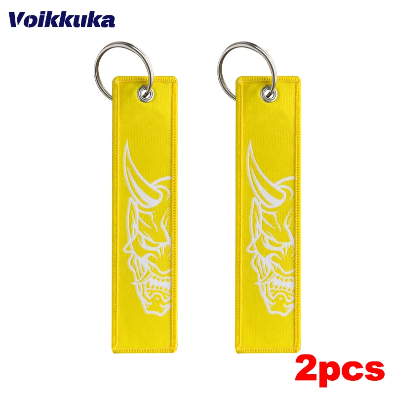 Oni Mask Embroidery Patterns Keychain Set