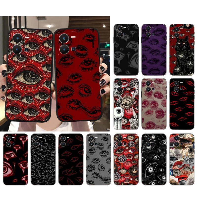 Scary Face Eyes Phone Case For VIVO Y53S Y33S Y31 Y21 Y70 Y21S Y72 Y35 V27 V27E V23E V21 V23 Pro V21E V20 SE Shell