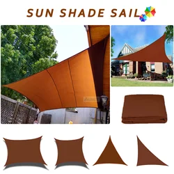 À prova d'água UV-Block Sun Shade, todos os tamanhos, quadrado, retângulo, triângulo, jardim, terraço, dossel, acampamento, caminhadas, quintal, toldos, marrom