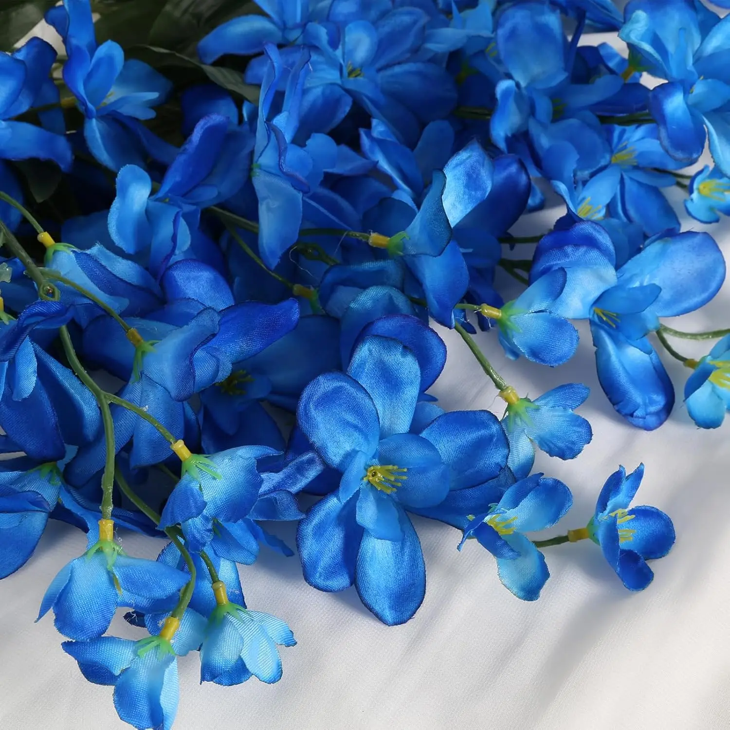 10 PCS Artificial Orchids Silk Flowers 27 Inches Blue Flowers Artificial for Decoration Wedding Dinning Home Decoration(Blue)