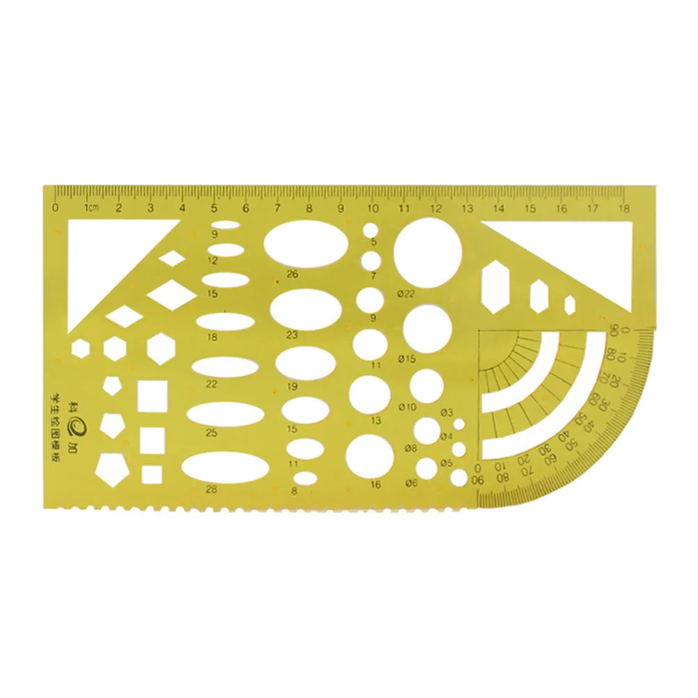 1 مجموعة 1 مجموعة قوالب الرسم مسطرة قياس دائرة بلاستيكية شفافة للمدرسة مكتب الفن مشروع أداة صياغة الهندسة