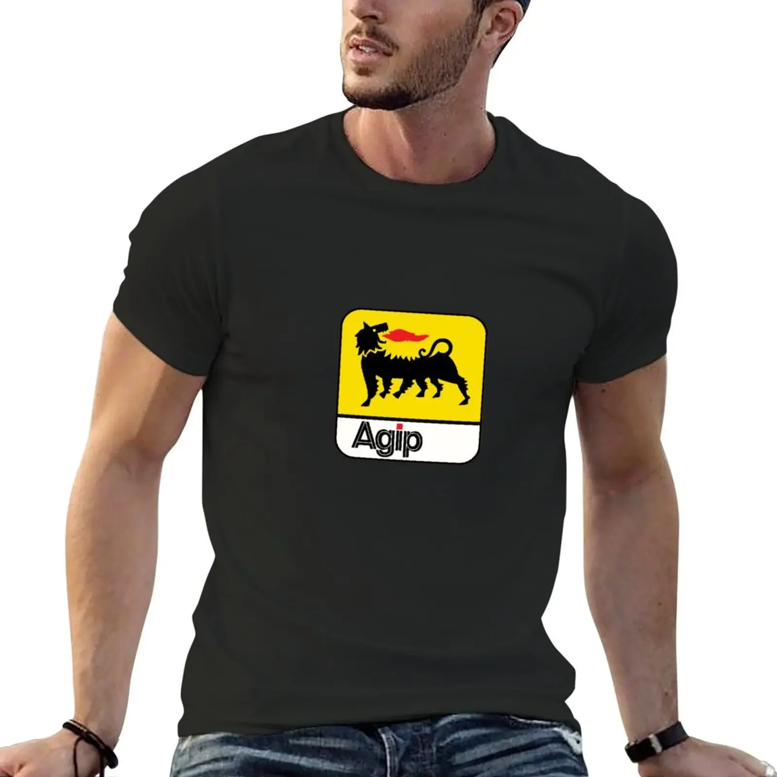 Sticker with the Agip logo T-Shirt hippie clothes quick-drying mens shirts graphic tee