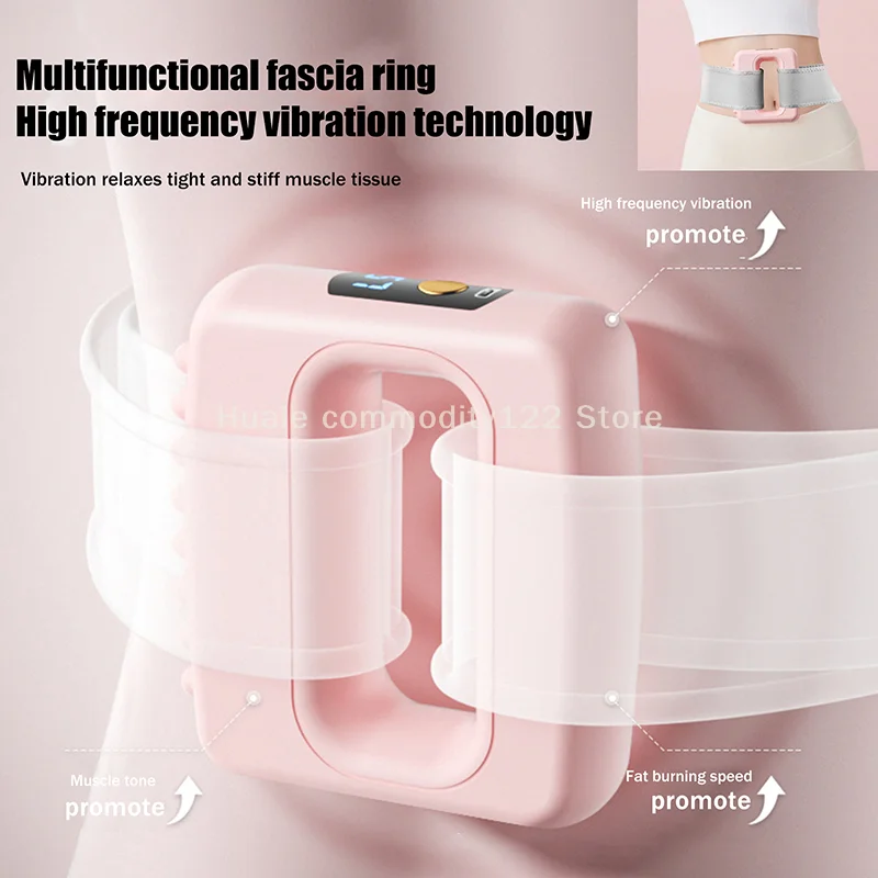 1PC Adjustable For Fat Burning&Shaping Electric Fascia Ring Massager Full Body Slimming Deep Tissue Vibration Massage With Belt