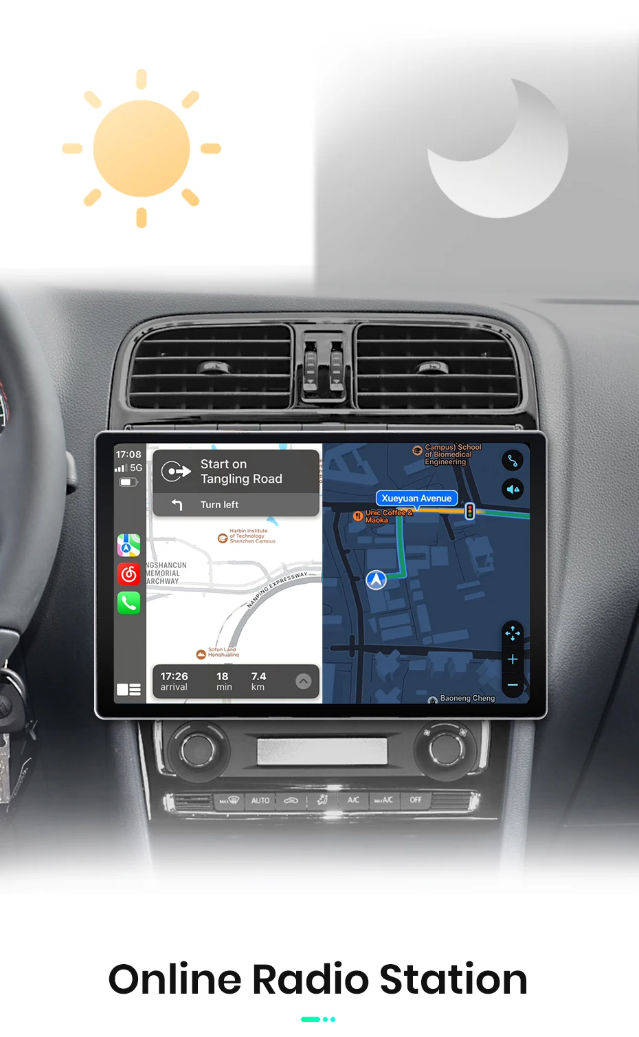 Junsun x7 Serie 11.5 "2k kabelloses Carplay Android Auto Autoradio für vw Volkswagen Polo 5 Limousine 2014-2018 Multimedia Autoradio – Detail 10
