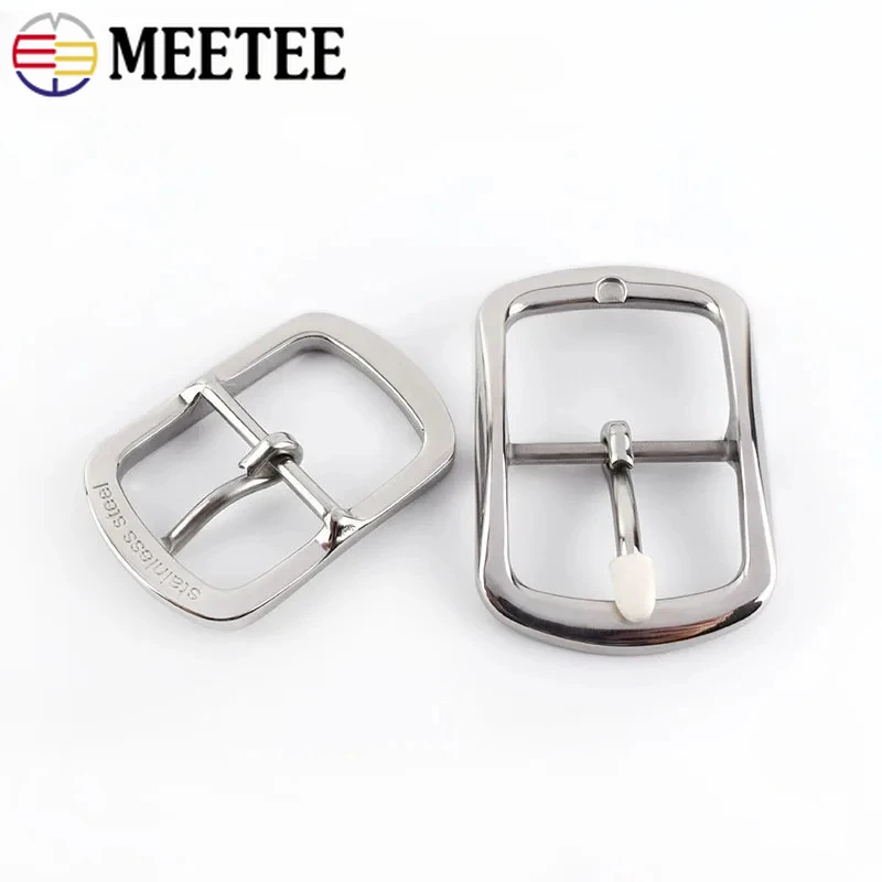 1Pc Meetee 35/40mm Stainless Steel Belts Buckles Metal Pin Belt Buckle for DIY Leather Craft Men Jeans Garment Accessories