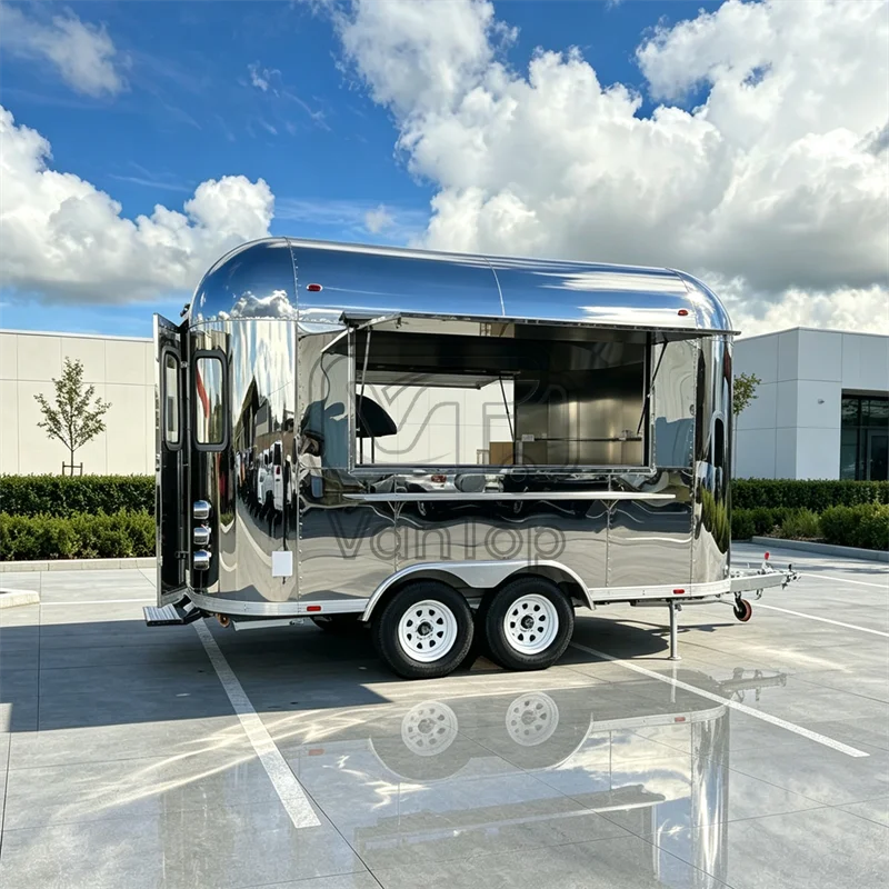 Mobile Food Trailer Food Truck Kitchen Trailer for Pizza Coffee Bakery Dessert and Beverage Business