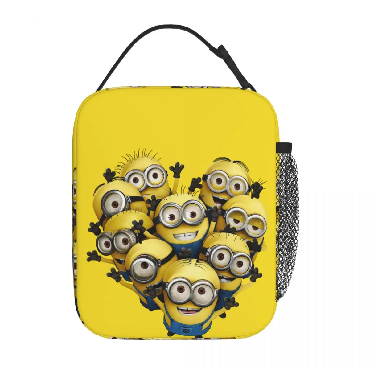 Custom Minions Cartoon Heart Insulated Lunch Bags for Camping Travel Food Portable Cooler Thermal Bento Box Women Children