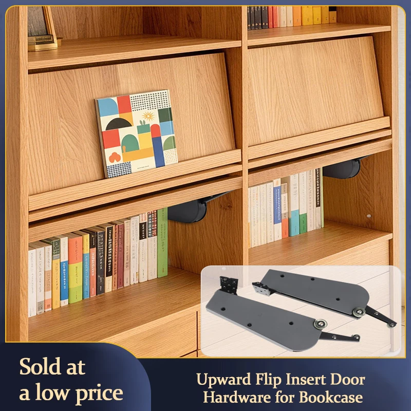 Side Mount Easy Pull Upward Door Hinge Damping Insert Connector With Tilt Bookcase Hidden Folding Rail Cabinet Furniture