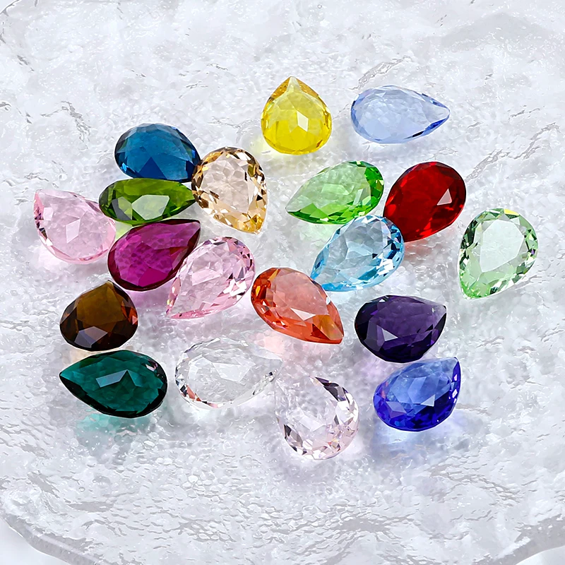 20PCS/Pack Glitter Water Drop Transparent Nail Crystal Decoration for women\'s Clothing Dresses Rhinestones