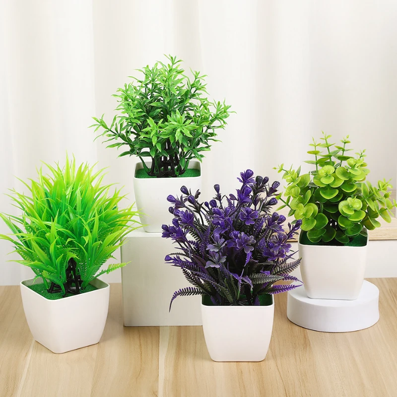 

Artificial Plant Pot Green Bonsai Small Tree Grass Plant Pot Decoration Fake Flower Wedding Decoration Family Hotel Decoration