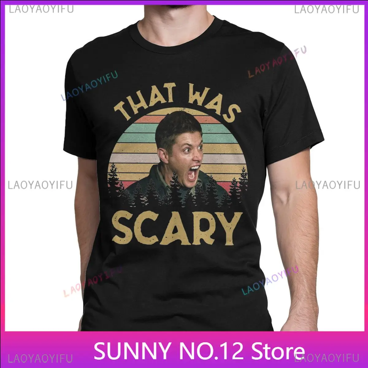 Dean Winchester Supernatural That Was Scary Men T Shirts Humor Tee Short Sleeve Crew Neck Popular Summer Top Customized