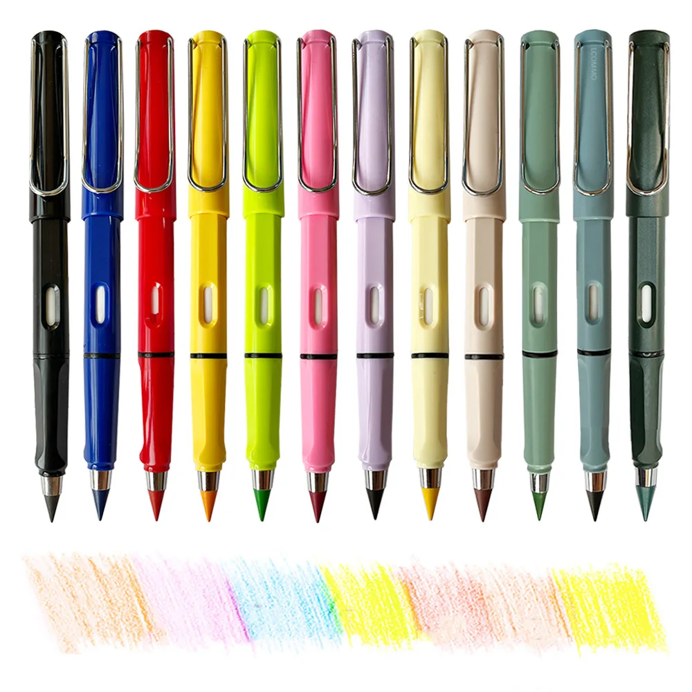 12 Colors Unlimited Writing Pencil No Ink Novelty Pen Art Sketch Painting Tools Kid Gift School Supplies Stationery Gift 6 Inks