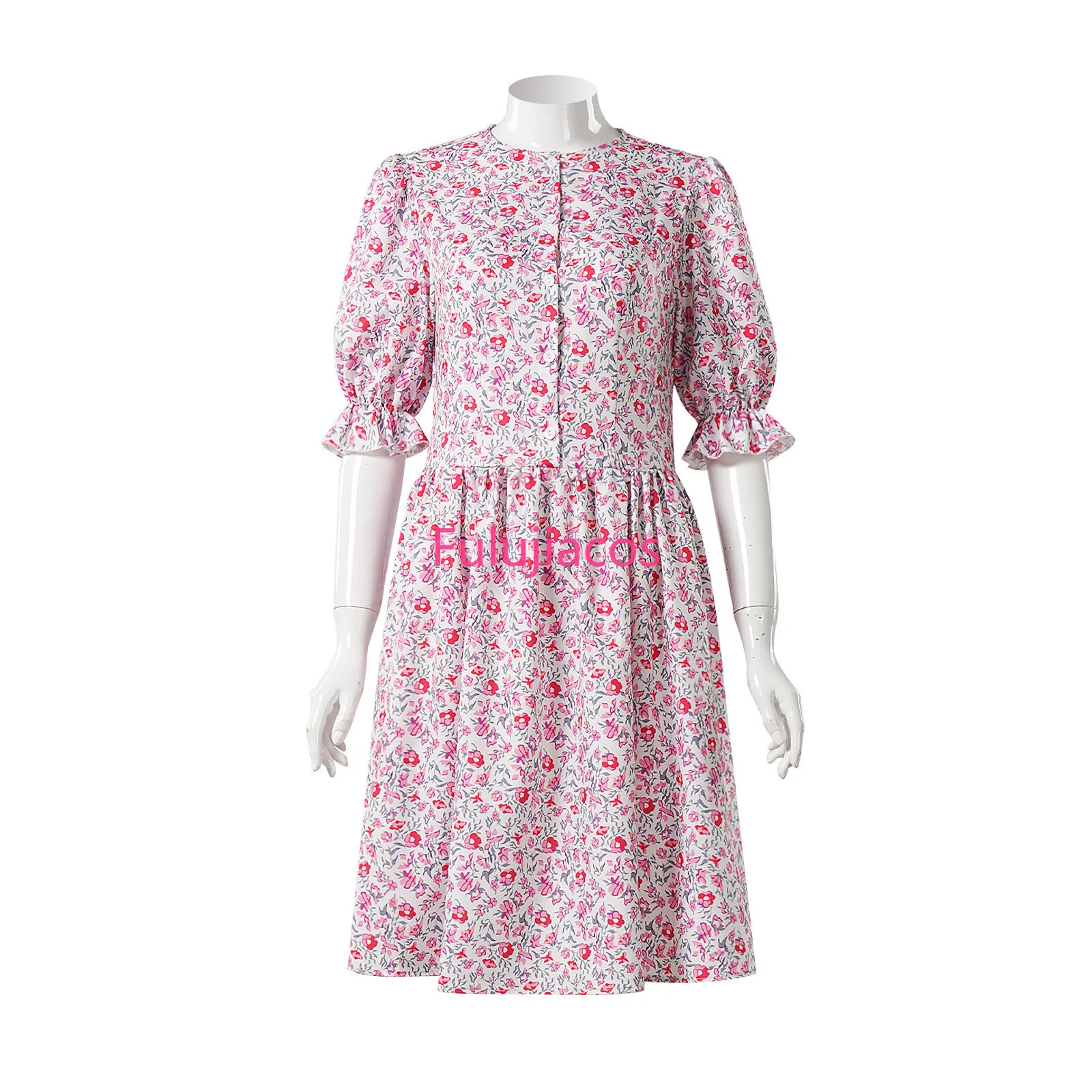 

Fulujiacos Barbara Cosplay Costume Dress Pink Dress Women's Dress