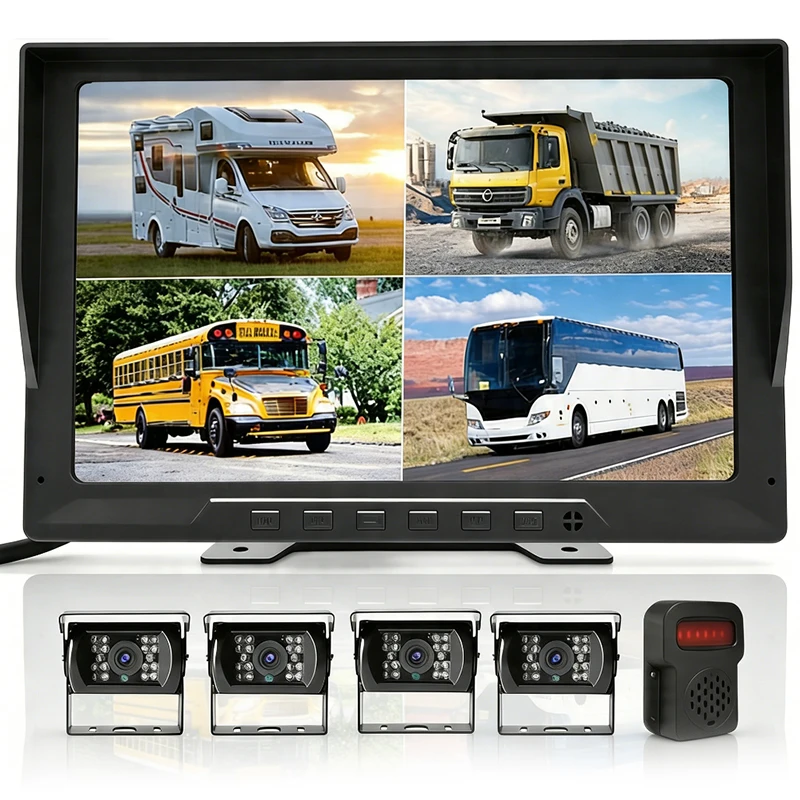 4CH Quad DVR with Alarm 1080P Vehicle Security System for Truck Bus Fleet Camera System
