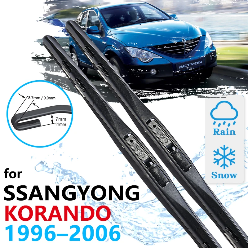 for SsangYong Korando 1996~2006 Car Front Wiper Blades Cleaning Screen Windscreen Windshield Car Accessories 1997 1998 1999 2000