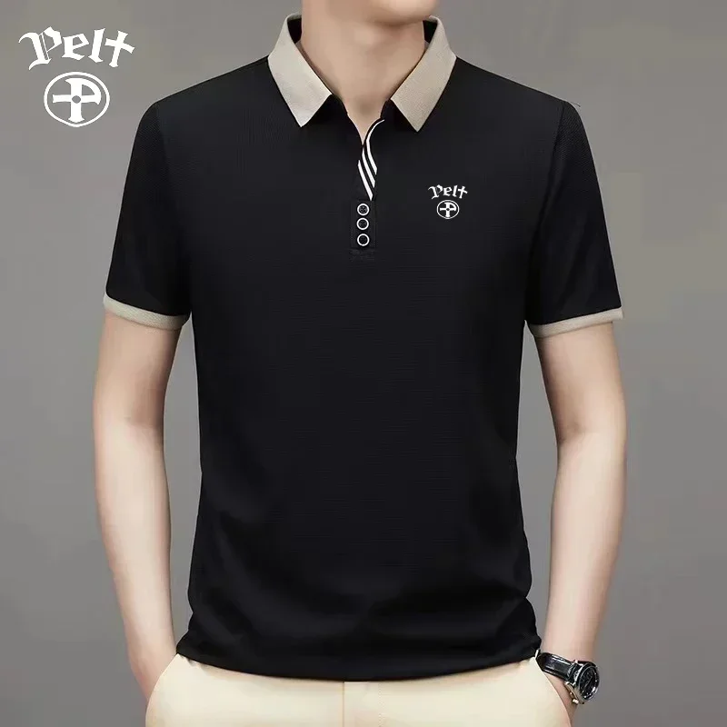 

Men's Golf Short Sleeved POLO Business Casual Pelf Fashion Polo Summer Popular T-shirt Golf Men's Polo Top