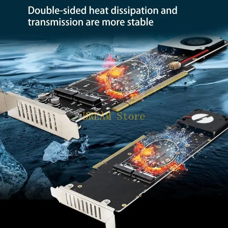PCIE x16 to for M.2 NVME Adapter Card 32Gx4 SSD 22110 2280 2260 2242 Convert Best Sale