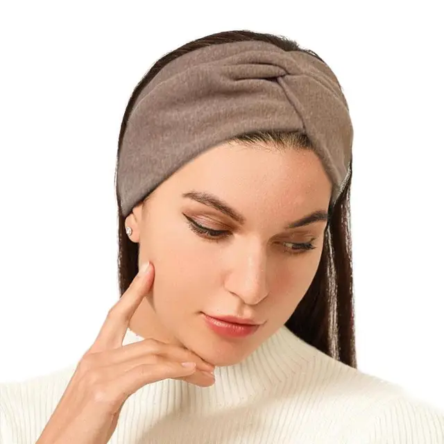 Kaszmirowe szerokie opaski na głowę dla kobiet elastyczne krzyżowe opaski do włosów miękki turban Headwrap solidna chustka bandaż szalik na głowę akcesoria do włosów