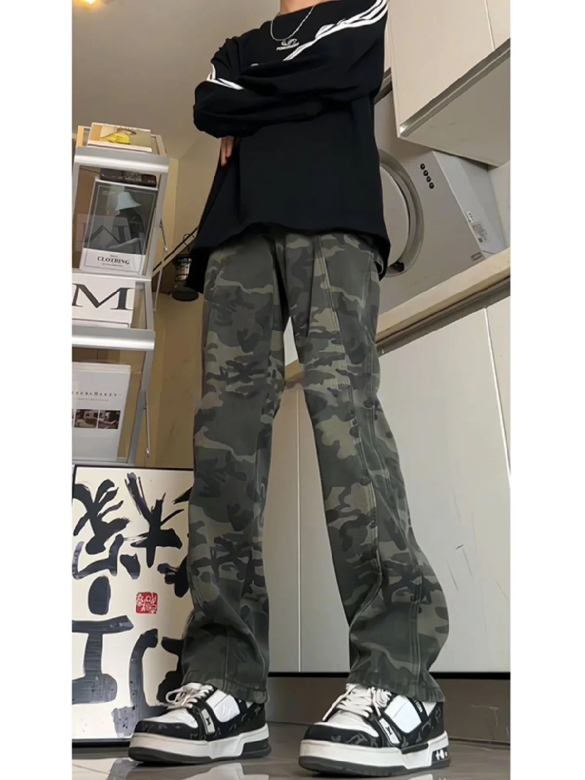 

Мужские брюки в американском ретро-стиле с камуфляжным принтом, осенне-зимние, для активного отдыха, альпинизма, рабочая одежда, джинсы для лесорубов, уличный стиль