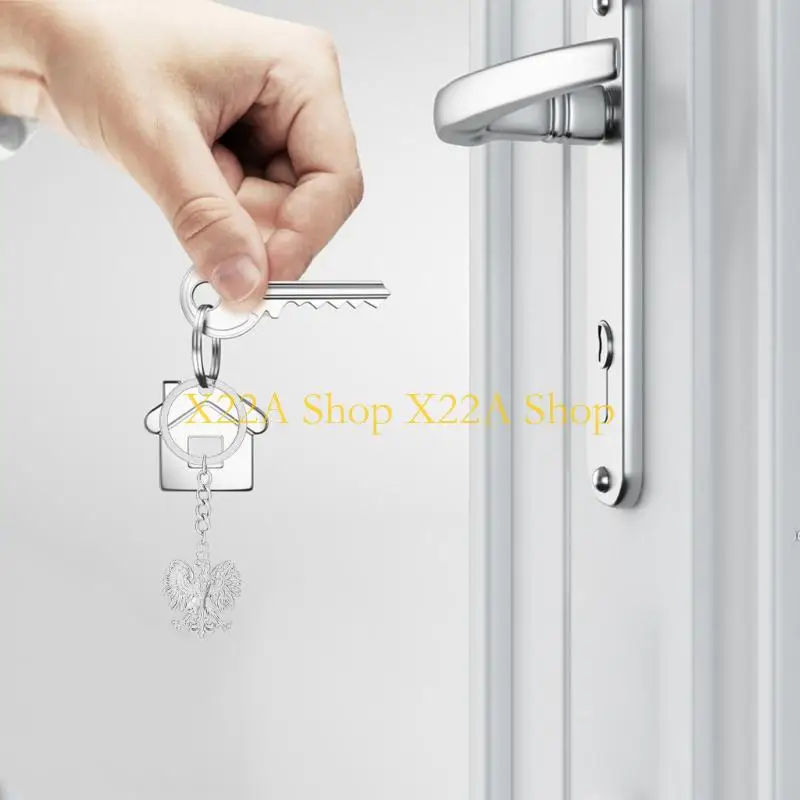 Unique Poland Pendant Keychain for Women Men Steel Rings for Bag Car