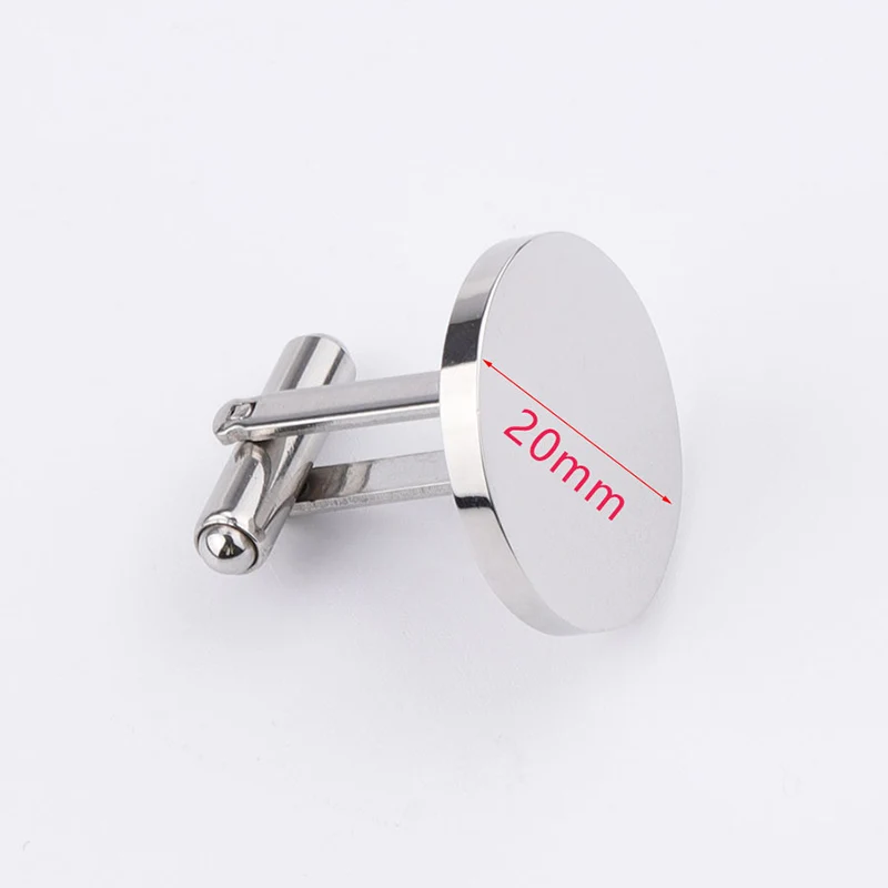 10Pcs/Lot High Quality Stainless Steel Mirror Polish Round Square Cufflinks For DIY Fashion Jewelry Making Accessories Wholesale