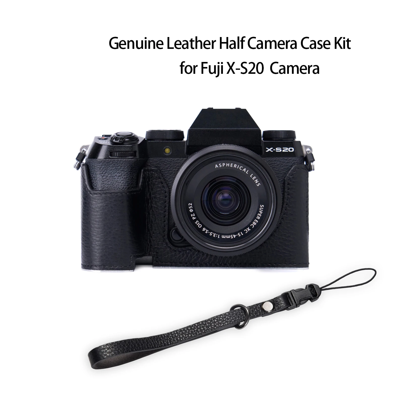 For Fujifilm Fuji X-S20 XS20 Case Kit Genuine Leather Camera Half Case Bag Quick Release Genuine Leather Camera Wrist Strap