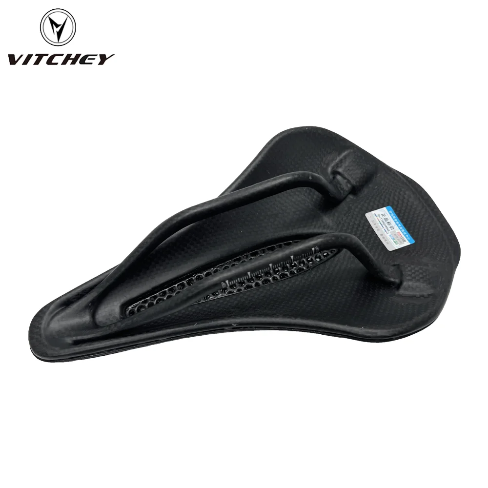 Vitchey Ultra Light Carbon Fiber 3D Printing bike Saddle 200g Hollow and Breathable MTB Road Bike Seat Men Women Bike Parts