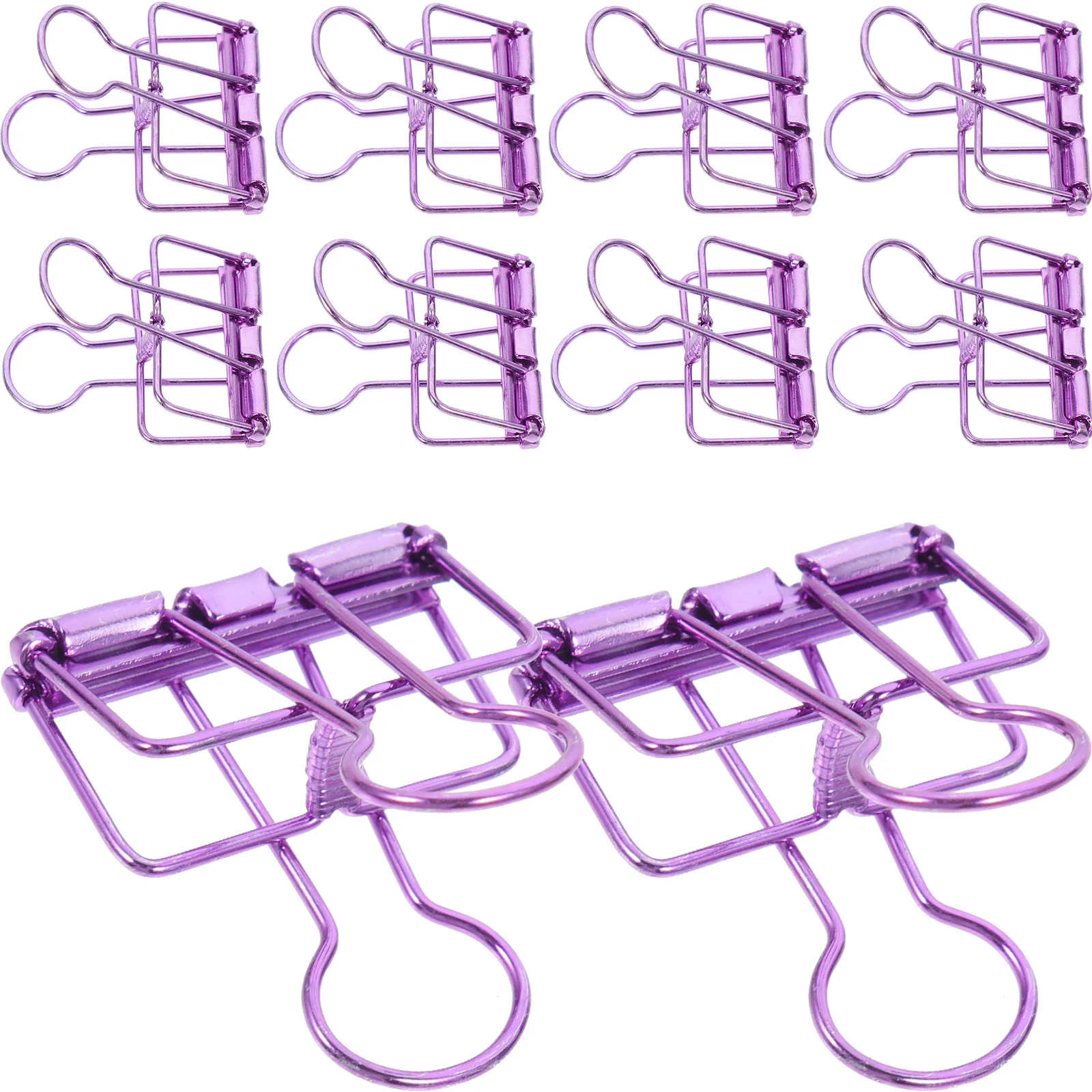 10 Uds Clips de Metal de papel para papeles carpeta Elliot suministros de oficina Mini abrazaderas de carpeta medianas Extra grandes púrpura pequeñas para