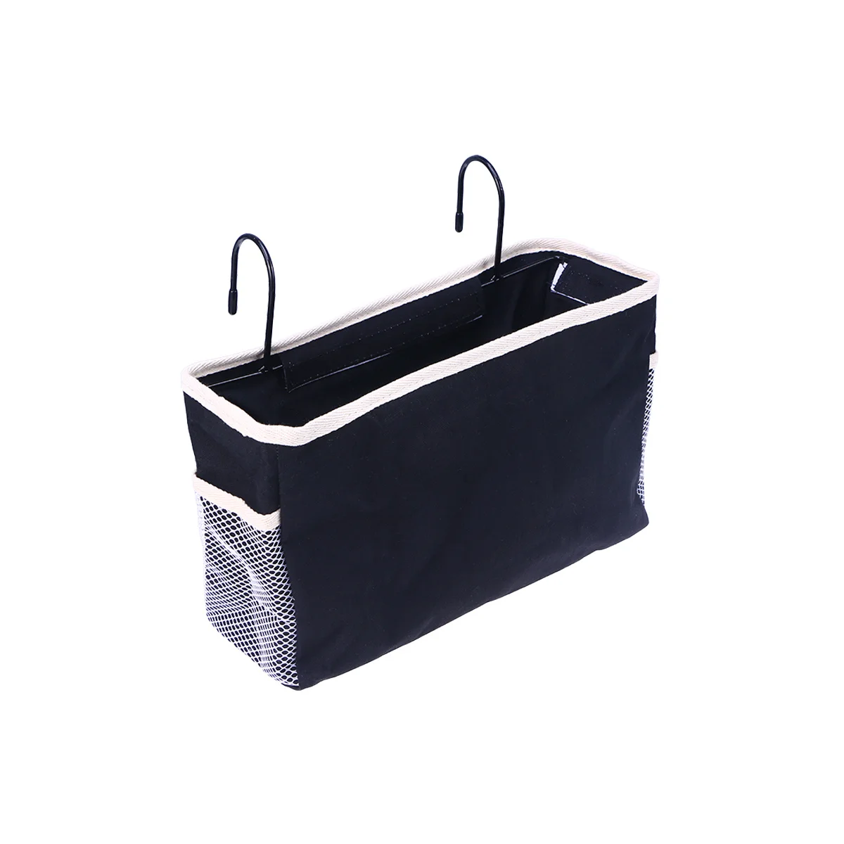 

1Pcs Felt Fabric Bedside Storage Bag Hanging Organizer Large Capacity for Dorm Car Bed Rails Black Convenient Holder