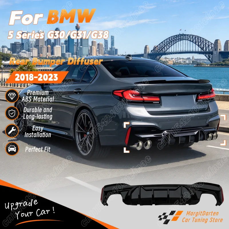 For BMW 5 Series G30 G31 M Sport 2018 2019 2020 2021 2022 2023 Car Racing Style Rear Bumper Diffuser Sport Style Rear Lip Kit