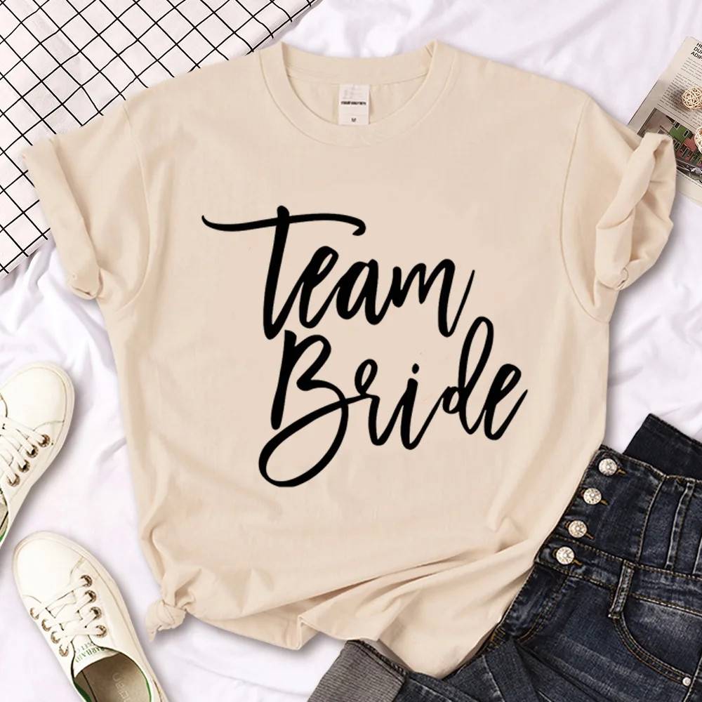 Team Bride tshirt women streetwear graphic top female streetwear Japanese clothes