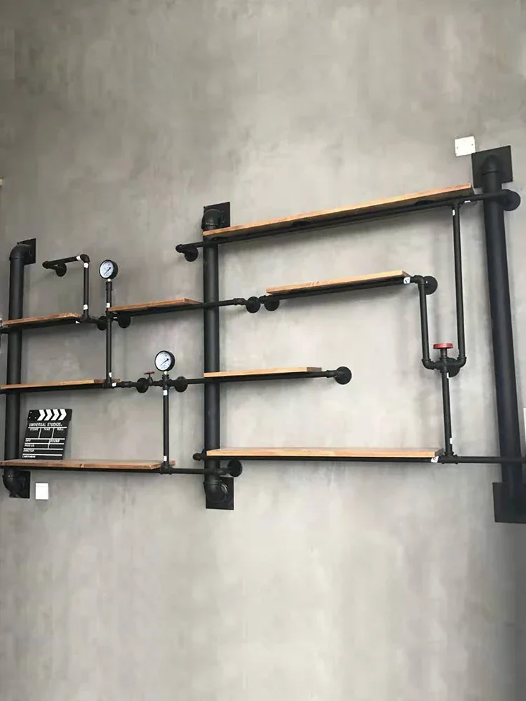 Industrial style decorative wall shelf wall-mounted display stand